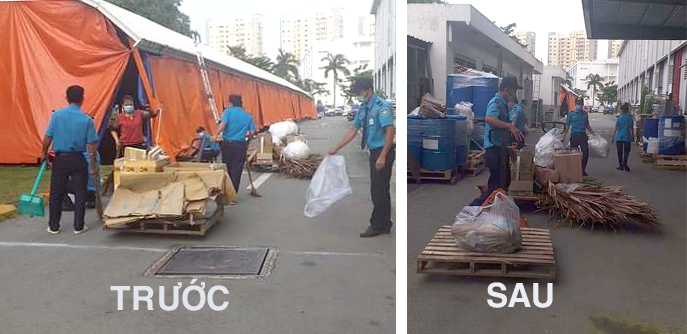 Nhân viên Bảo vệ Ngày Đêm chủ động dựng và tháo dỡ lều dã chiến phòng dịch tại mục tiêu