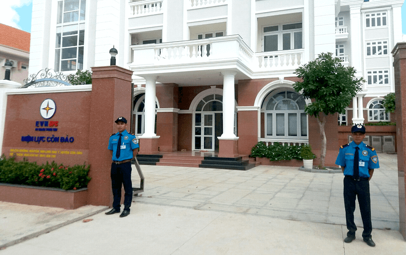 NDS Security Guards at Dien Luc Con Dao NDS Security Guards Work at Electric Power Con Dao Main Gate