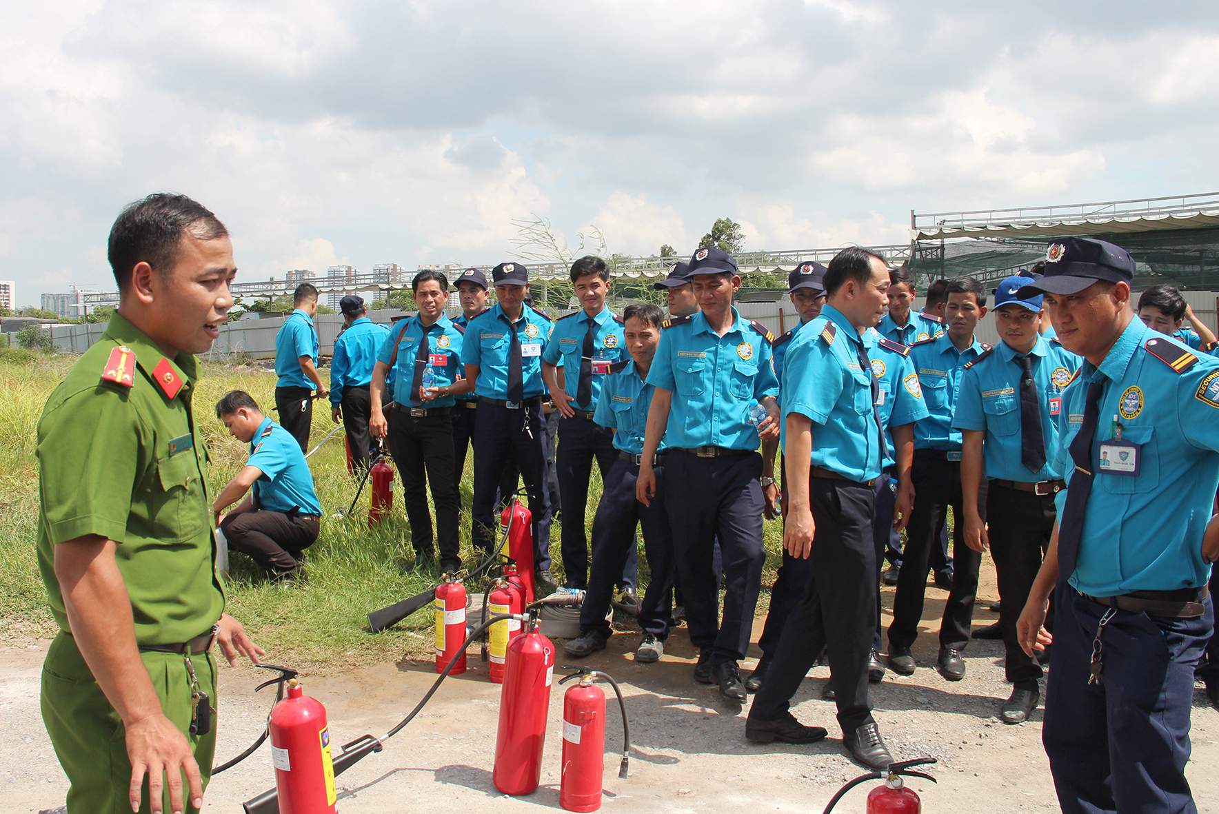 NDS Professional Security Guards getting professionally trained by the Ministry of Public Security for fire protection measures
