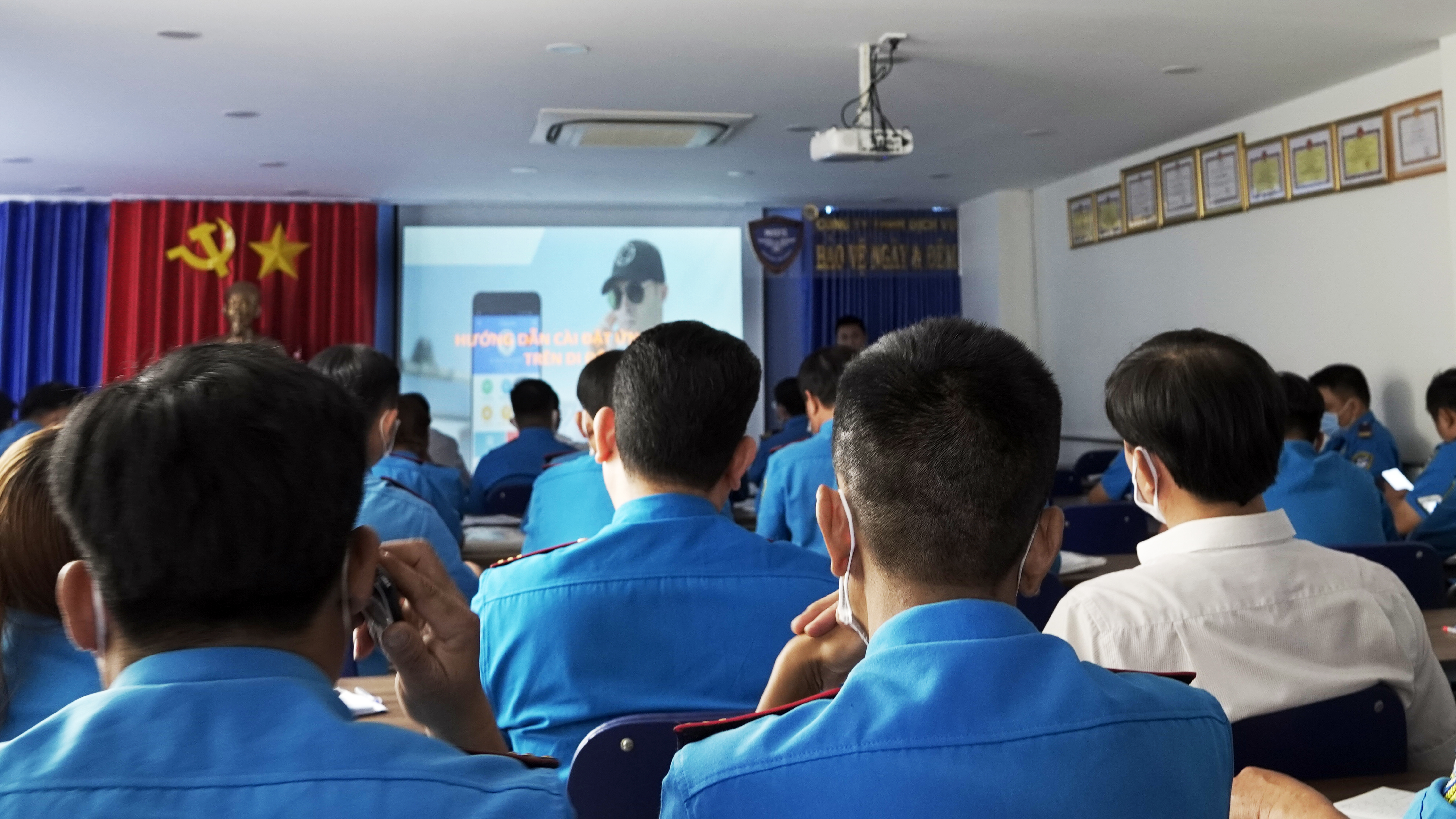 Security guard management software” training at the main office at Night & Day Security