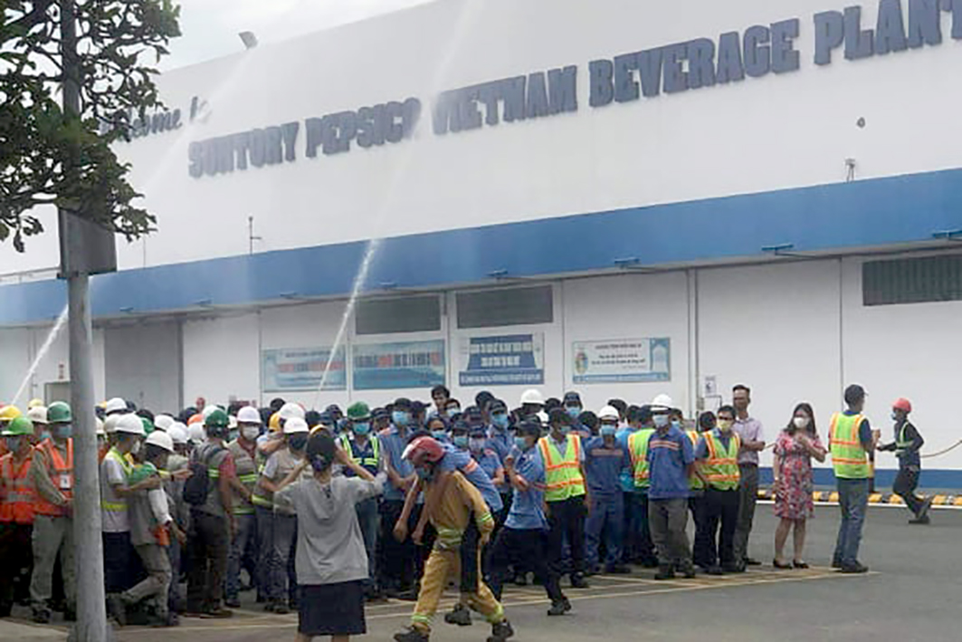 Fire drill rehearsal at the site