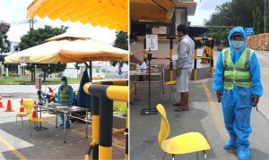 Nhân viên bảo vệ Ku casino thực hiện nghiêm quy tắc chống dịch, bảo hộ tại mục tiêu