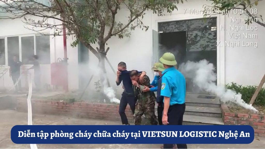 Diễn tập PCCC tại VIETSUN LOGISTIC Nghệ An
