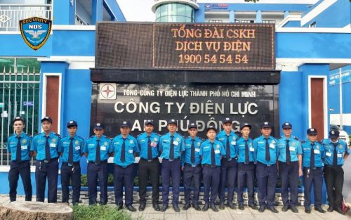 Đội ngũ công ty Bảo vệ Ngày & Đêm tại công ty điện lực An Phú Đông