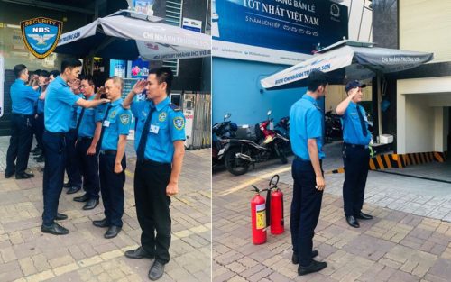 Tác phong bảo vệ khi chào bằng động tác tay