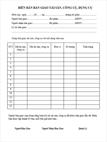 Mẫu sổ bàn giao ca trực bảo vệ số 2