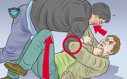 Ưỡn hông và dồn sức đạp mạnh vào bộ phận nhạy cảm của đối phương 