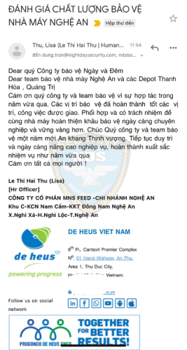 thư khen ngợi bảo vệ